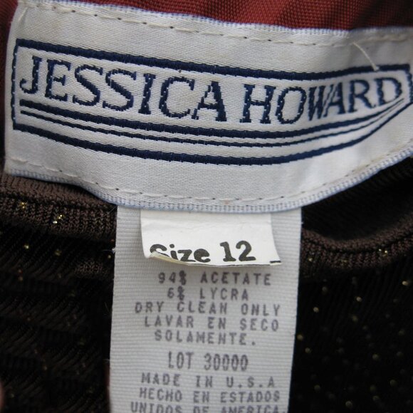 Jessica Howard Maroon/Brown Sparkly Dress - 12 - Picture 5 of 6